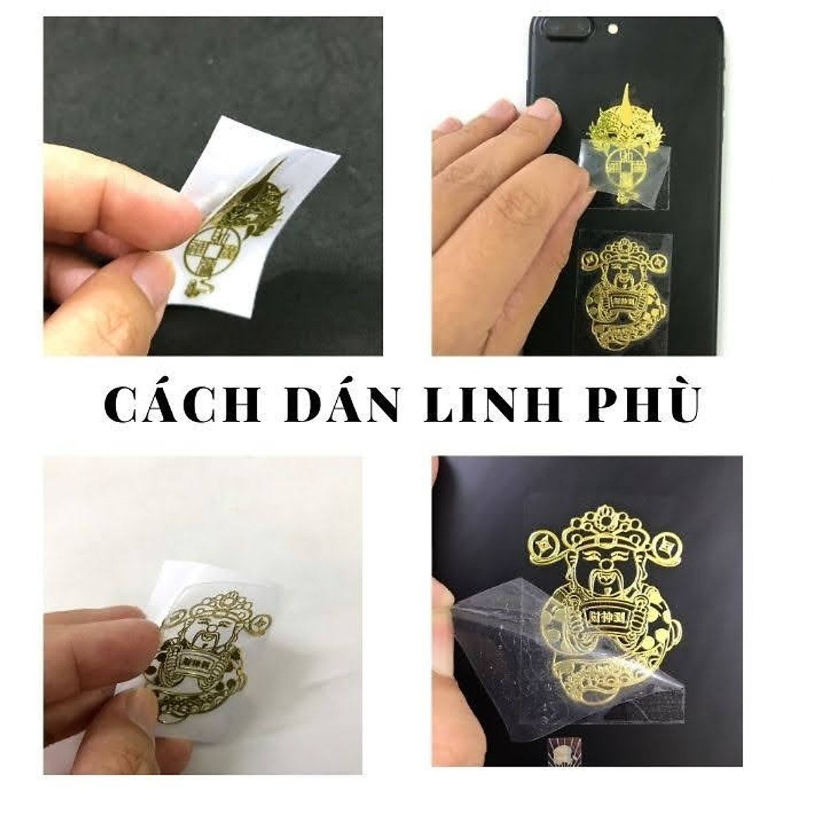 Linh Phù Chuyển Vận 12 Con Giáp, Dùng linh phù để dán điện thoại, laptop, xe máy, xe hơi, bàn thờ ông địa hay vị trí làm việc