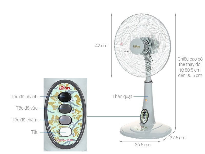 Quạt lửng 3 cánh 45W Lifan QL-216 - Hàng chính hãng
