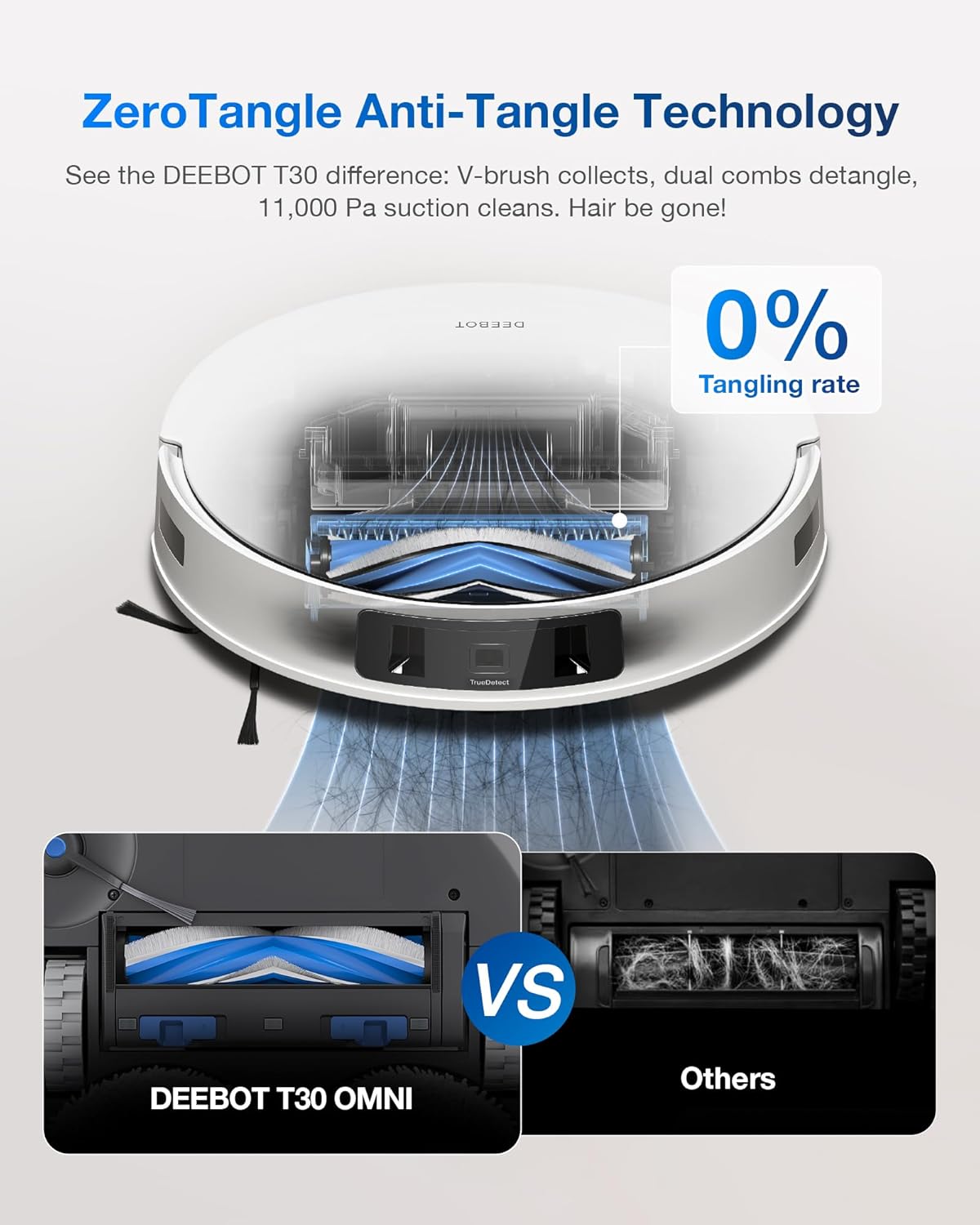 Robot Hút Bụi Lau Nhà Ecovacs T30 Pro Omni Xòe Giẻ 11.000 Pa, Kháng Khuẩn Ion Bạc - Hàng Chính Hãng