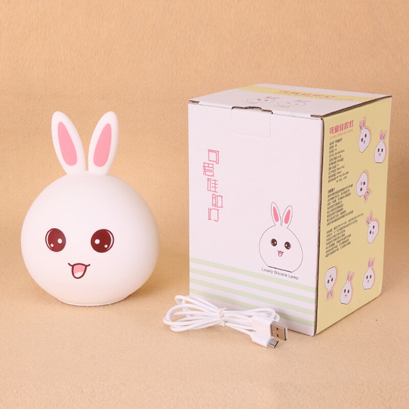 Đèn Ngủ Slicon Cảm Ứng Hình Con Thỏ Siêu Cute, Đáng Yêu
