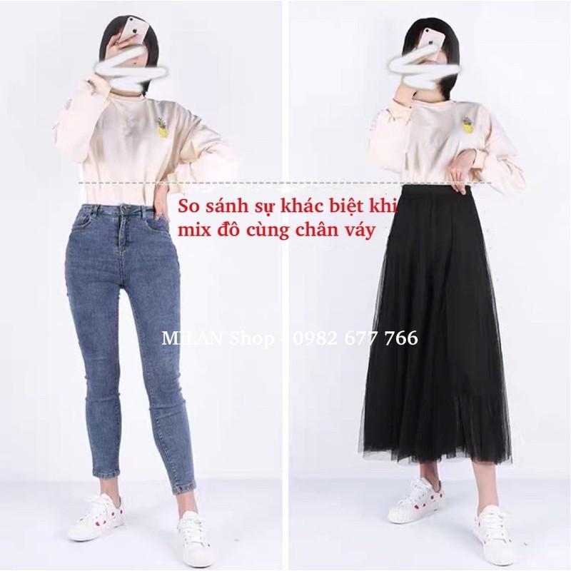 Chân váy công chúa dáng xoè dài 10 mảnh new