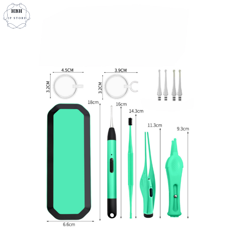 Bộ Dụng Cụ Lấy Ráy Tai Có Đèn Led 4 Món cao cấp Kèm Hộp Đựng Cao Cấp Có Sử Dụng Cổng Sạc USB