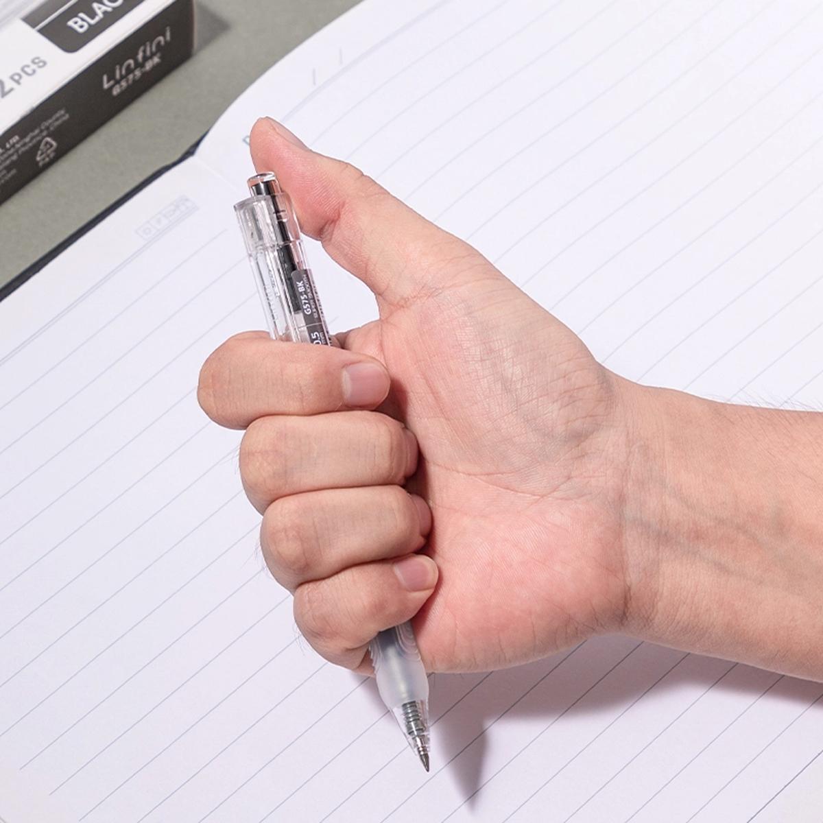 Bút Gel Bấm Siêu Trơn 0.5 mm - Deli EG575-BK - Mực Đen