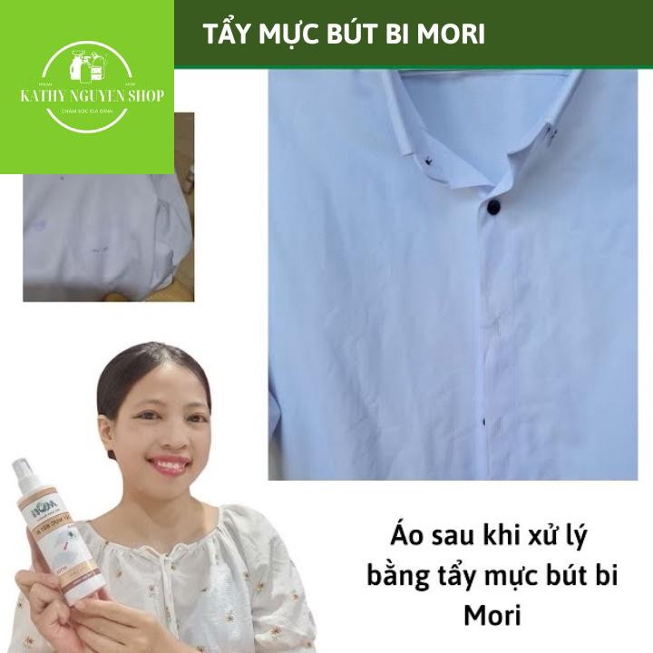 TẨY MỰC BÚT BI MORI, TẨY SẠCH VẾT MỰC BÚT BI TRÊN ĐỒ VẢI MÀ KHÔNG LÀM BAY MÀU VẢI CHAI 250ML