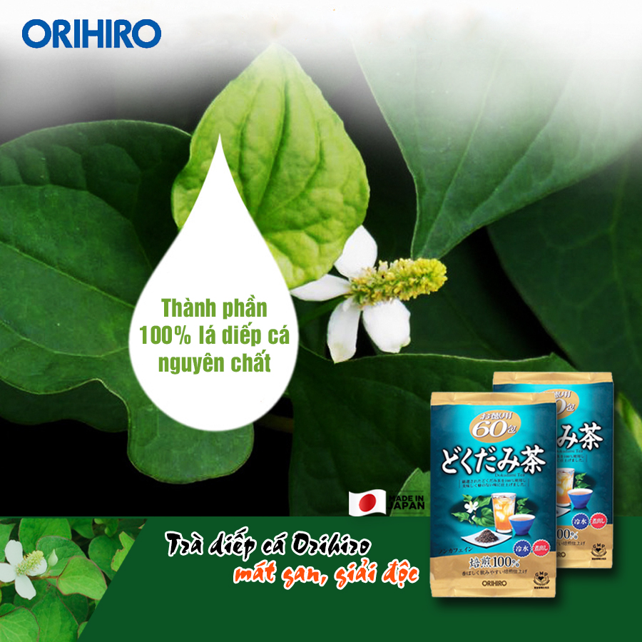 Trà diếp cá túi lọc Orihiro 180g x 3 túi