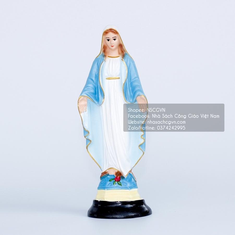 Tượng Đức Mẹ Maria, Mẹ Ban Ơn 15cm để xe ô tô, để bàn N39-1 Quà tặng Công Giáo