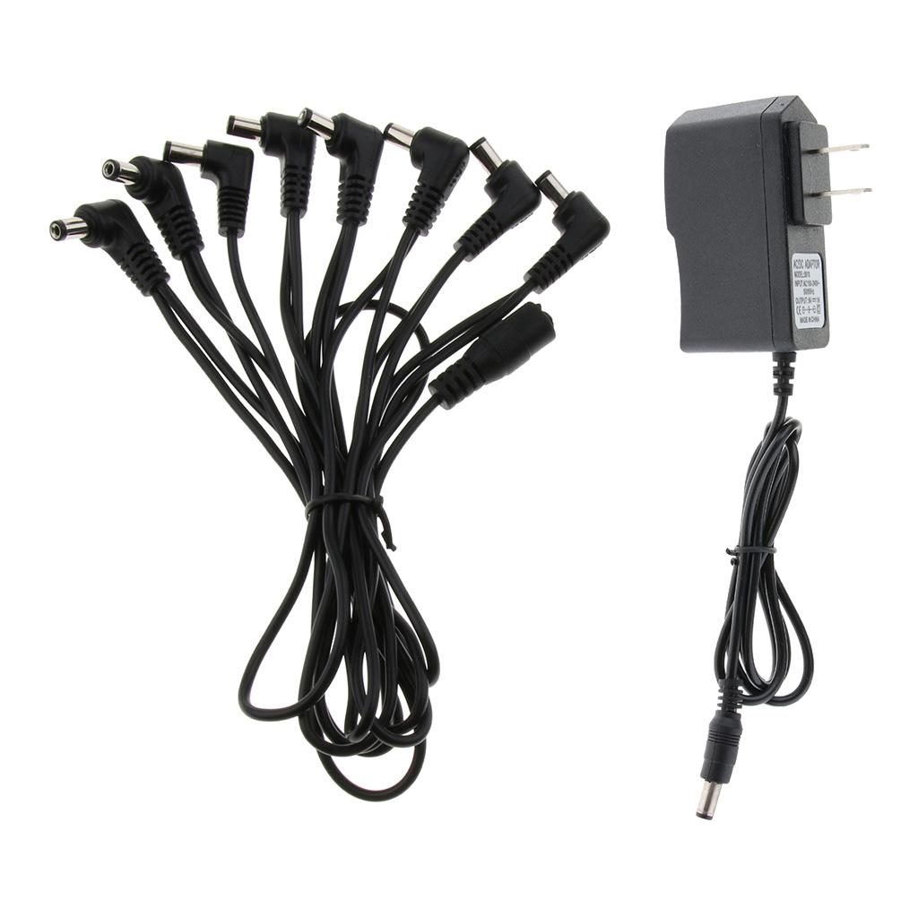 Guitar 8 Way Splitter Power Supply Cable Adapter Set for Effect Pedal