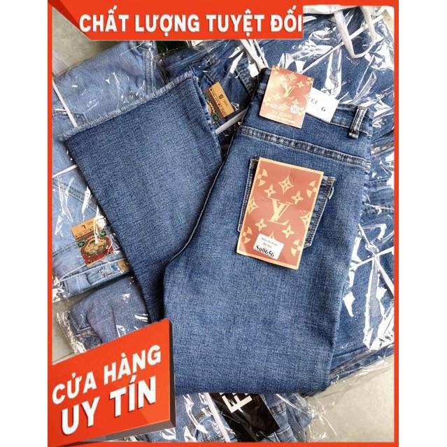 QUẦN JEANS LOE XANH TRƠN LƯNG CAO