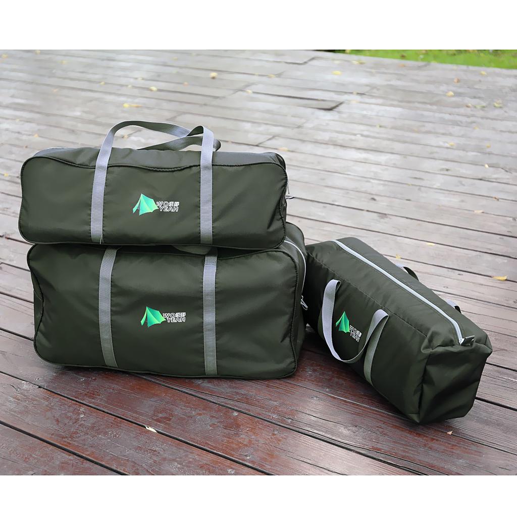 2xOutdoor Travel Duffel Bag Camping Equipment Zipper Storage Bag Green M