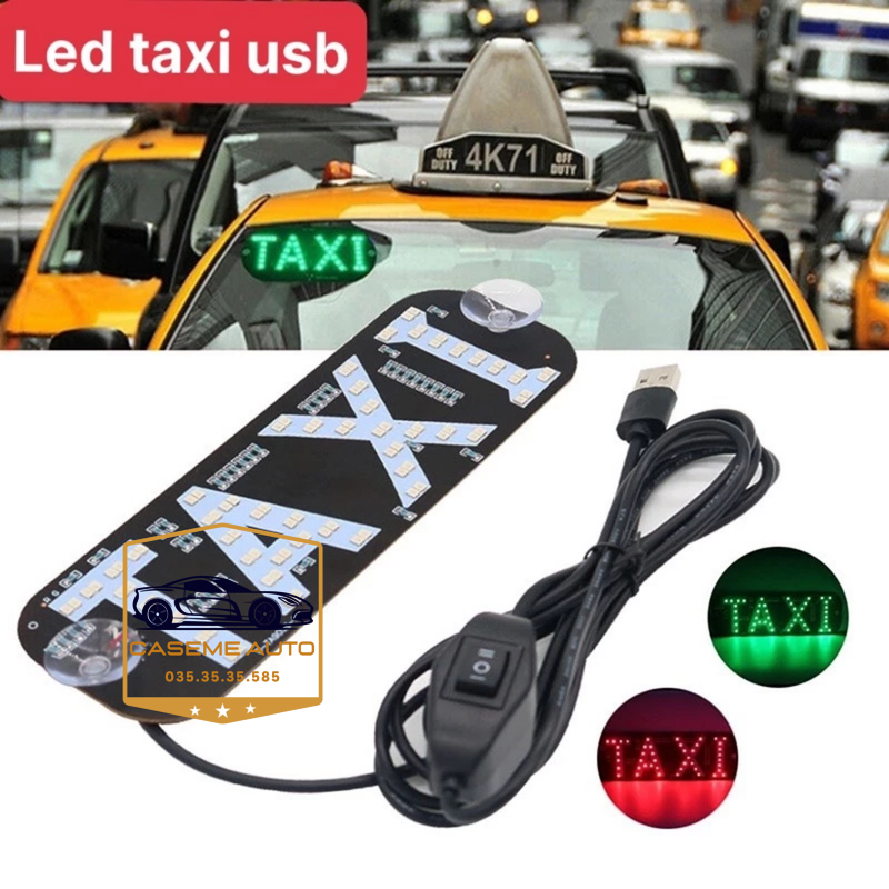Đèn Led TAXI Thay Đổi 2 Màu Gắn Kính Ô Tô, Đèn Báo Chữ TAXI Gắn Kính Lái Xe Hơi - Hàng Nhập Khẩu