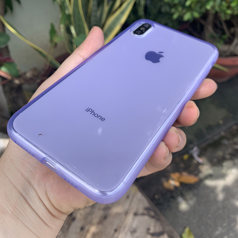 Ốp lưng dẻo cao cấp dành cho iPhone XS MAX - Màu tím mờ