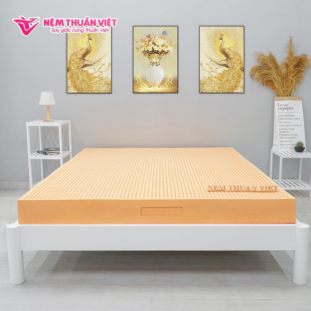 (1m6x2mx5cm) Nệm Cao Su Thuần Việt Deluxe 100% Cao Su Thiên Nhiên, Bền Bỉ, Thoáng Mát, Êm Ái