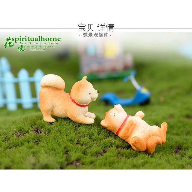 Tiểu Cảnh - Chú chó Shiba vàng làm tiểu cảnh/ charm slime /terrarium/ mô hình trang trí - chaucaydep