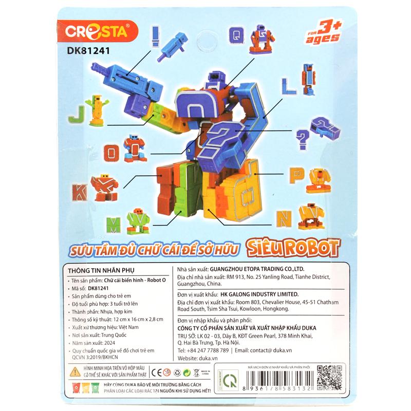 Đồ Chơi Lắp Ráp Biến Hình Robot Chữ Cái O - Cresta DK81241
