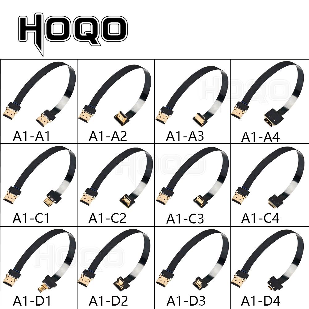 Tương thích với HDMI, FPV HDMI ffc HDMI Ribbon Cable 90 độ Mini/Micro HDMI sang tiêu chuẩn HDMI PCB Connector 20pin fpv micro hdmi 5cm