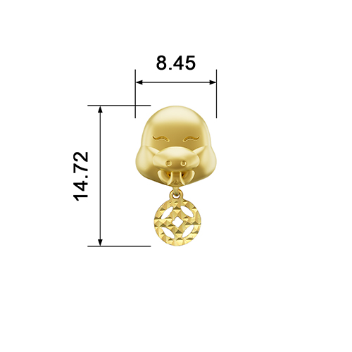 Charm Kim Tỵ Vàng 14k LLF225 Huy Thanh Jewelry