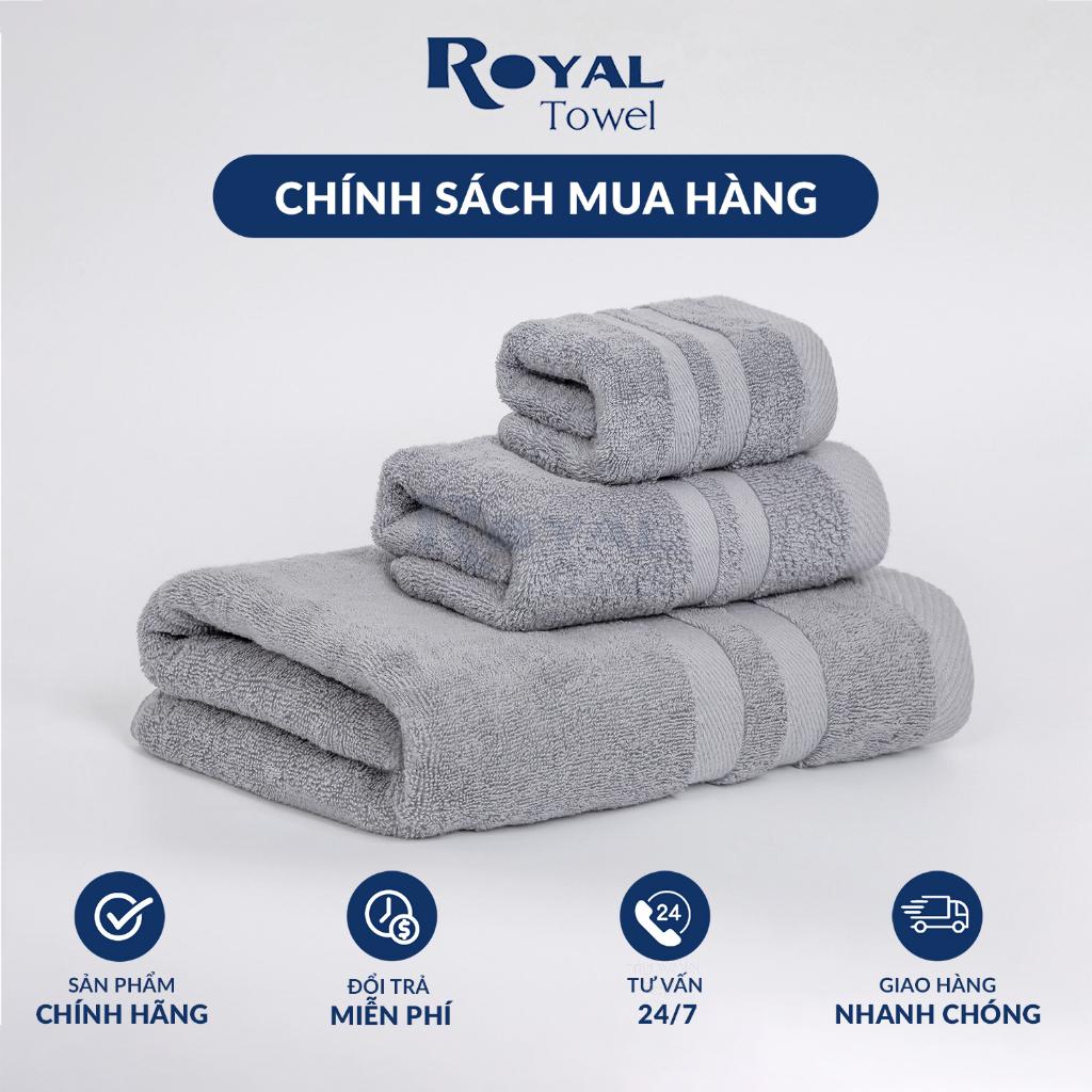 Khăn lau đầu khăn gội Royal 35x80cm với sợi bông cotton dày thấm hút tốt