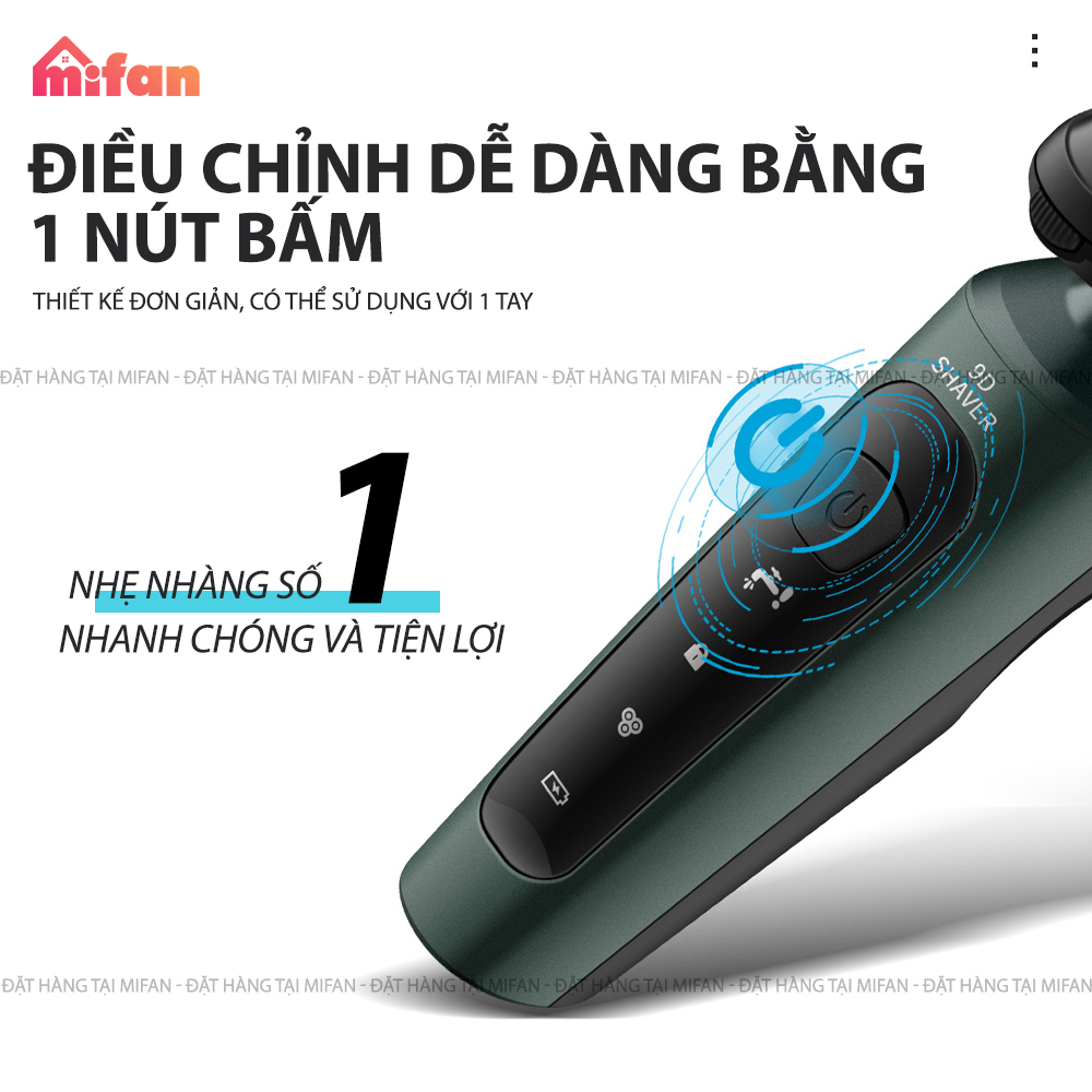 Máy Cạo Râu Đa Năng 4 Trong 1 Mifan 9D - Tỉa Lông Mũi, Tông Đơ, Rửa Mặt