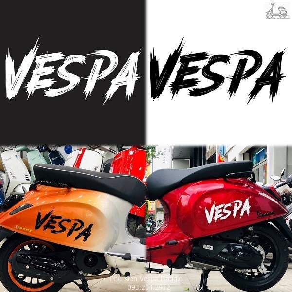 Tem Vespa Dán Xe Máy Vespa Cao Cấp Chống Nước Không Phai Màu