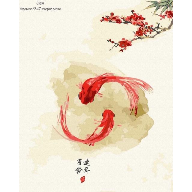 Tranh tô màu số hoá đã căng khung - “Liên Niên Hữu Dư” MS.G610