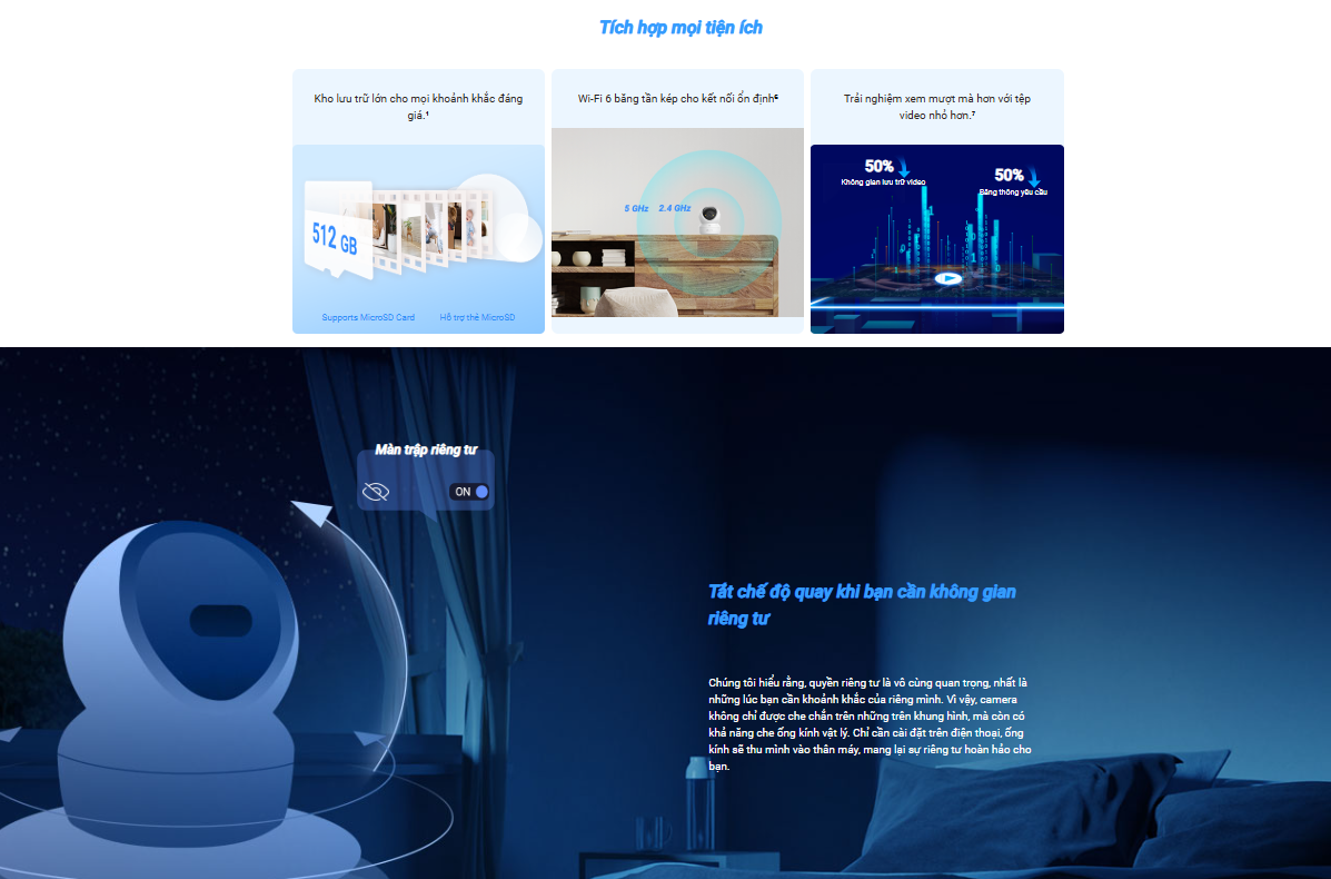 Camera wifi trong nhà EZVIZ H6C G1 4K Sắc nét, AI nhận diện người, thú cưng - hàng chính hãng