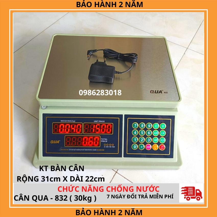 Cân điện tử chống nước tính tiền bán hàng hải sản,siêu thị-QUA-832/30KG làm bằng nhựa ABS cao cấp