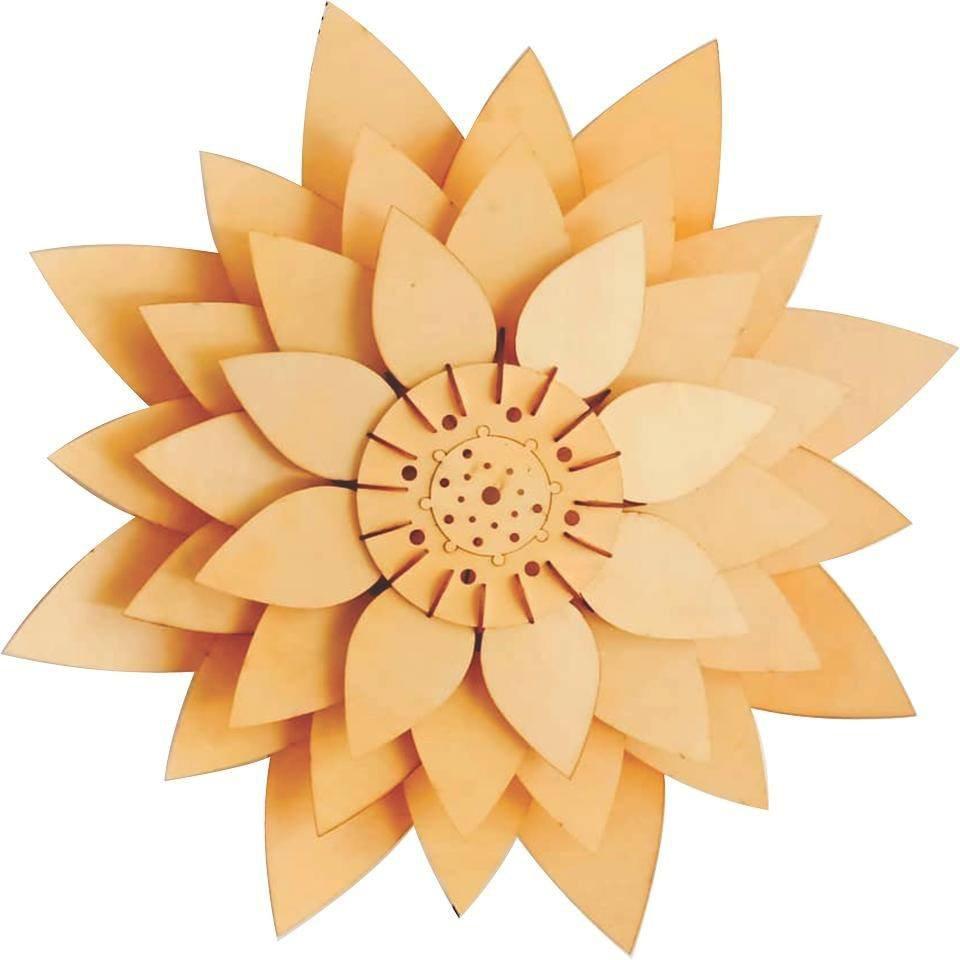 Đèn gỗ hoa sen DIY decor nhà cửa, văn phòng
