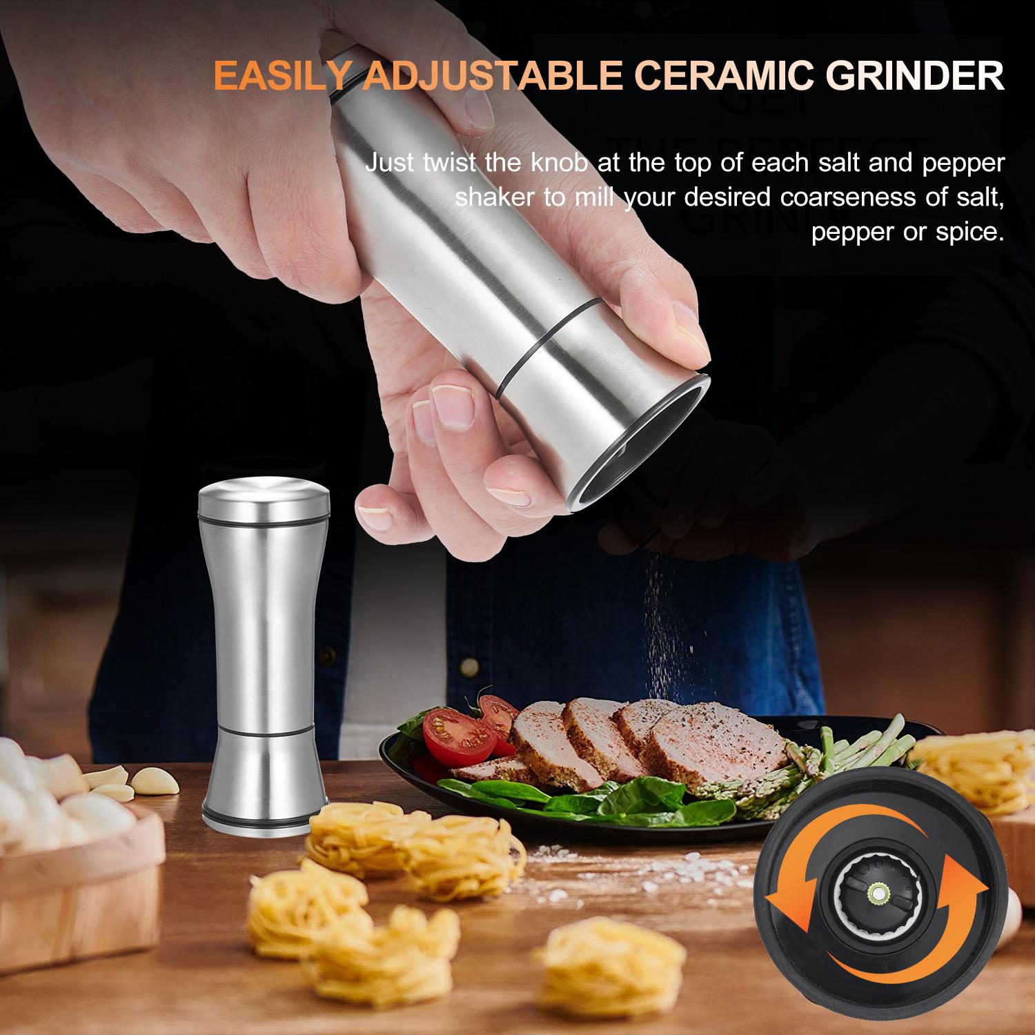 Máy xay muối và hạt tiêu bằng thép không gỉ 304 Có nắp đậy