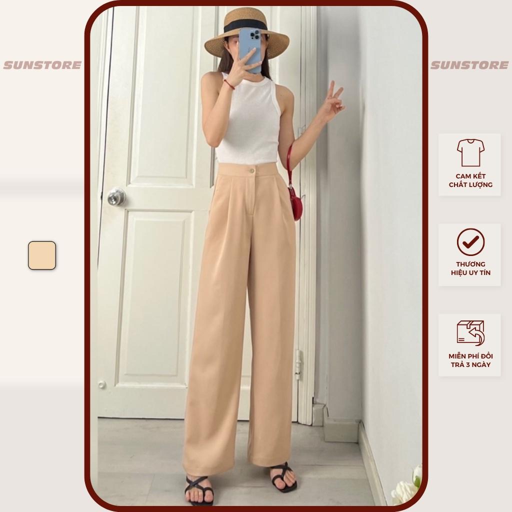 Quần ống rộng nữ culottes suông dài chất mỏng nhẹ