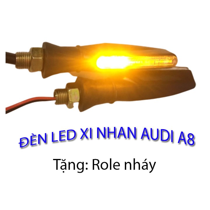 ĐÈN XI NHAN XE MÁY A8 KIỂU AUDI, ĐƯỢC THIẾT KẾ PHÙ HỢP VỚI CÁC DÒNG XE EXCITER, WINNER, ÁNH SÁNG VÀNG LỊCH LÃM  (ĐÔI)-XNA8