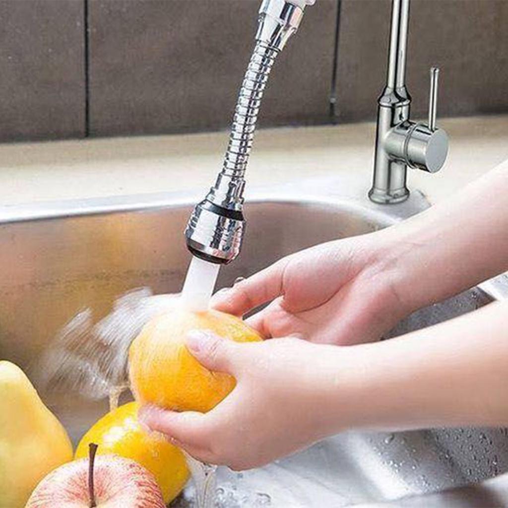 Vòi Sen Tăng Áp Xoay 360 Độ Gắn Đầu Vòi Bồn Rửa Chén Bát Loại Có Hộp Turbo Flex
