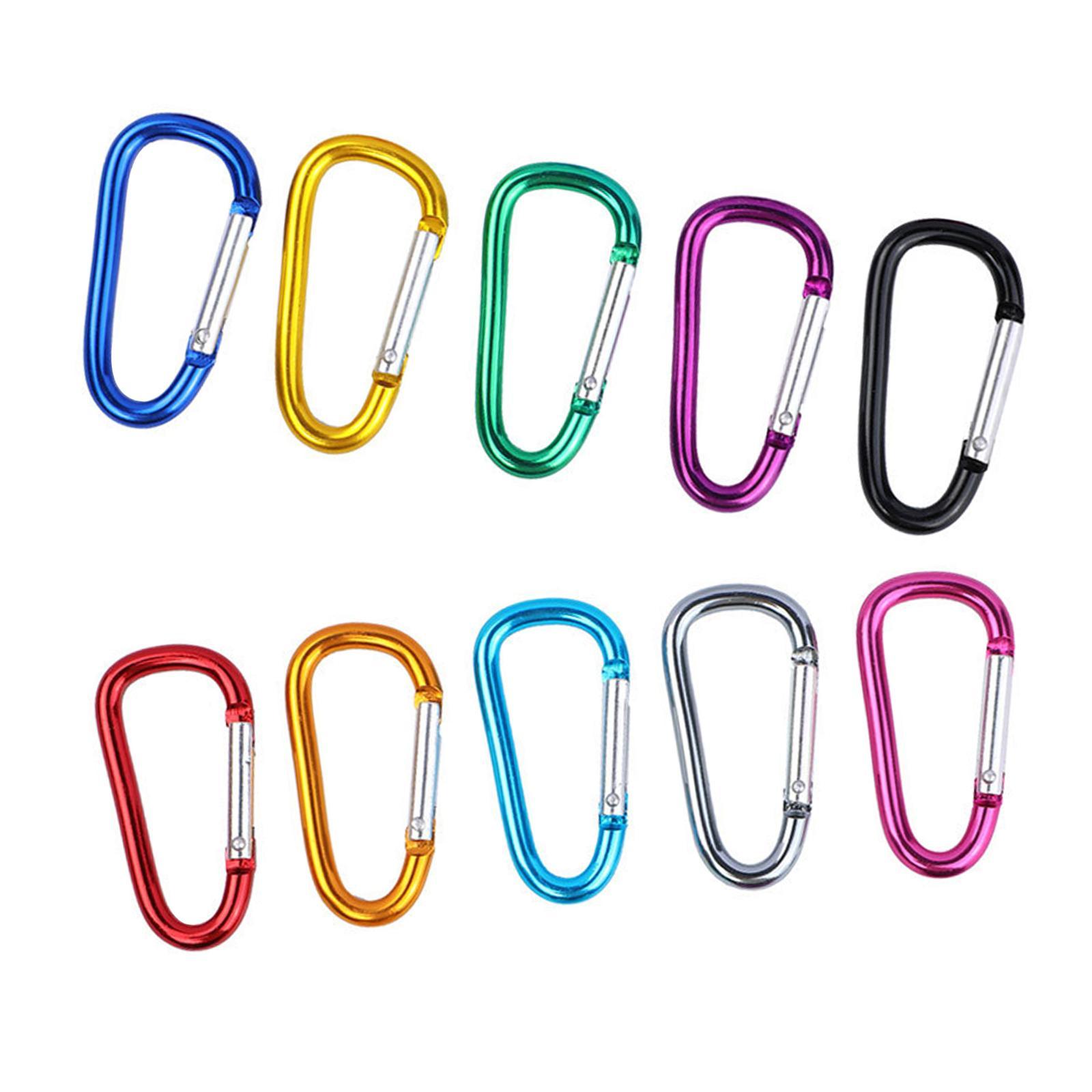10Pcs D Shaped Carabiners Small Snap Hook Carabiner Clip for Backpack Bag