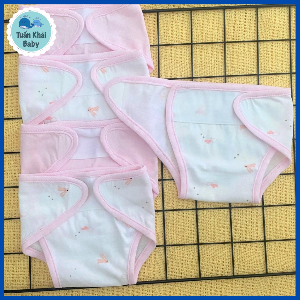 Set 5 Tã Vải Sơ Sinh CUNCON cho bé trai, bé gái | Size 1,2,3 cho bé sơ sinh -9kg | Chất vải cotton mềm, mịn, miếng dán mềm