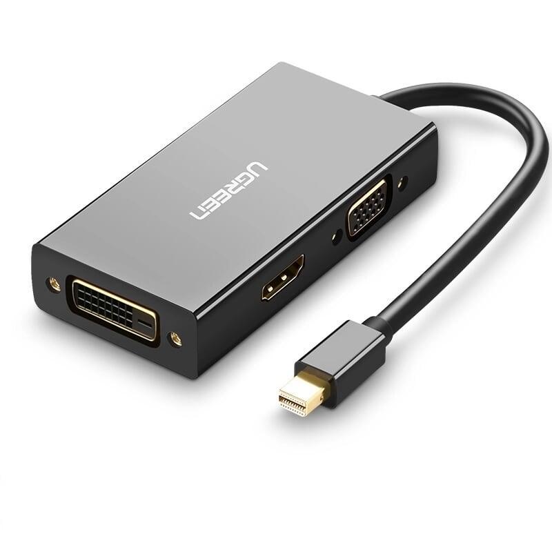 Ugreen UG20418MD114TK Màu Đen Bộ chuyển đổi Mini displayport sang HDMI + VGA + DVI nhựa ABS - HÀNG CHÍNH HÃNG