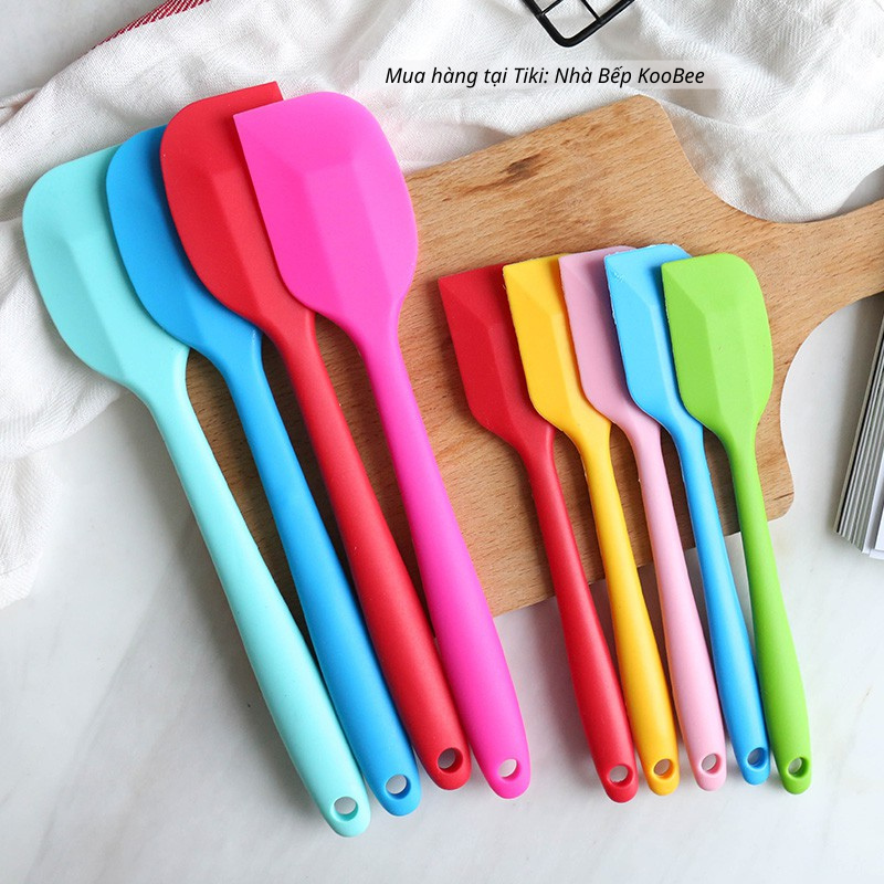 Phới trộn bột spatula silicon chịu nhiệt, đúc liền dùng để đánh bột, vét kem, đảo lật thức ăn KooBee (PKB03)