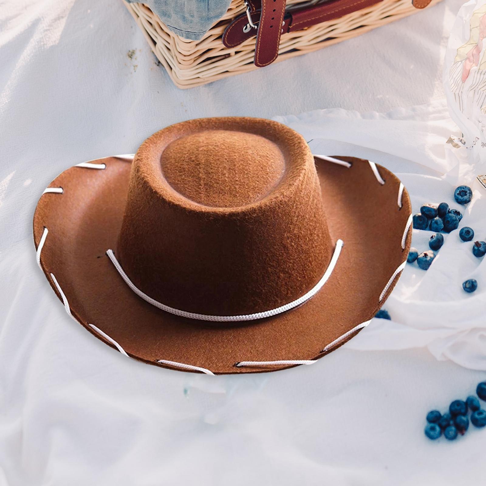 Felt Cowboy Hat for Halloween Costume Accessories, Prop, Kits, Dress up, Role Play, Cosplay, Holiday Decorations