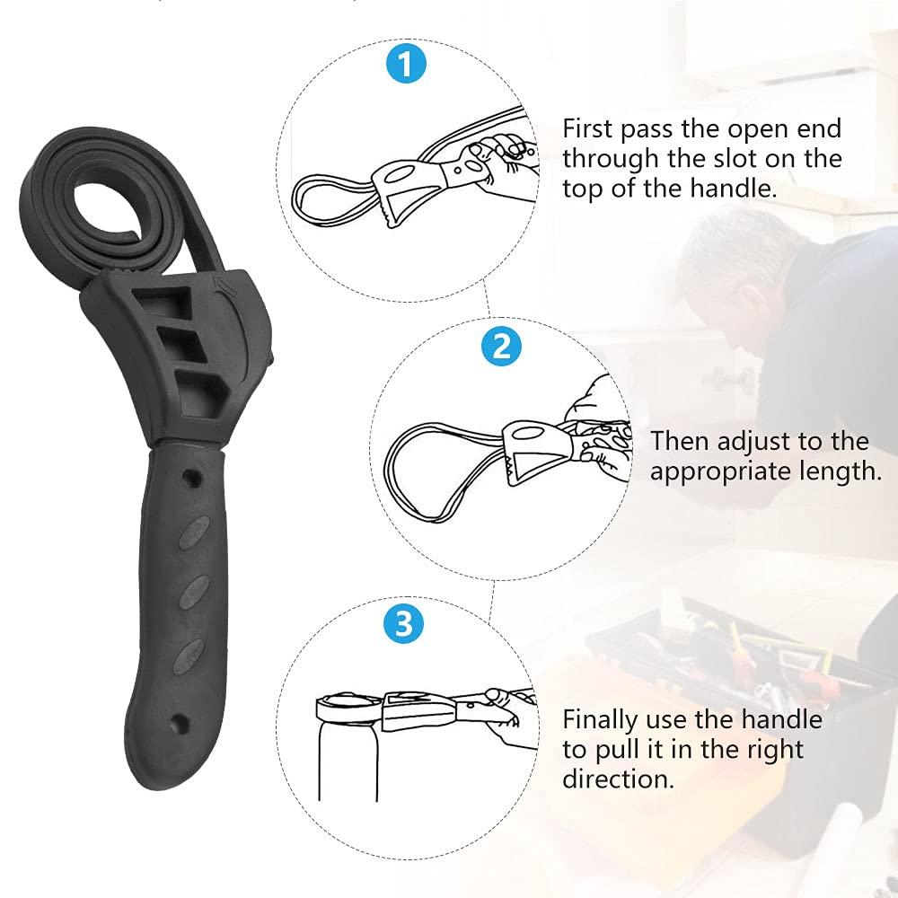 2PCS Belt Key 500mm Bộ lọc dầu Key Điều chỉnh bộ lọc dầu Băng Key Dây đeo màu đen Crank Oil Filf