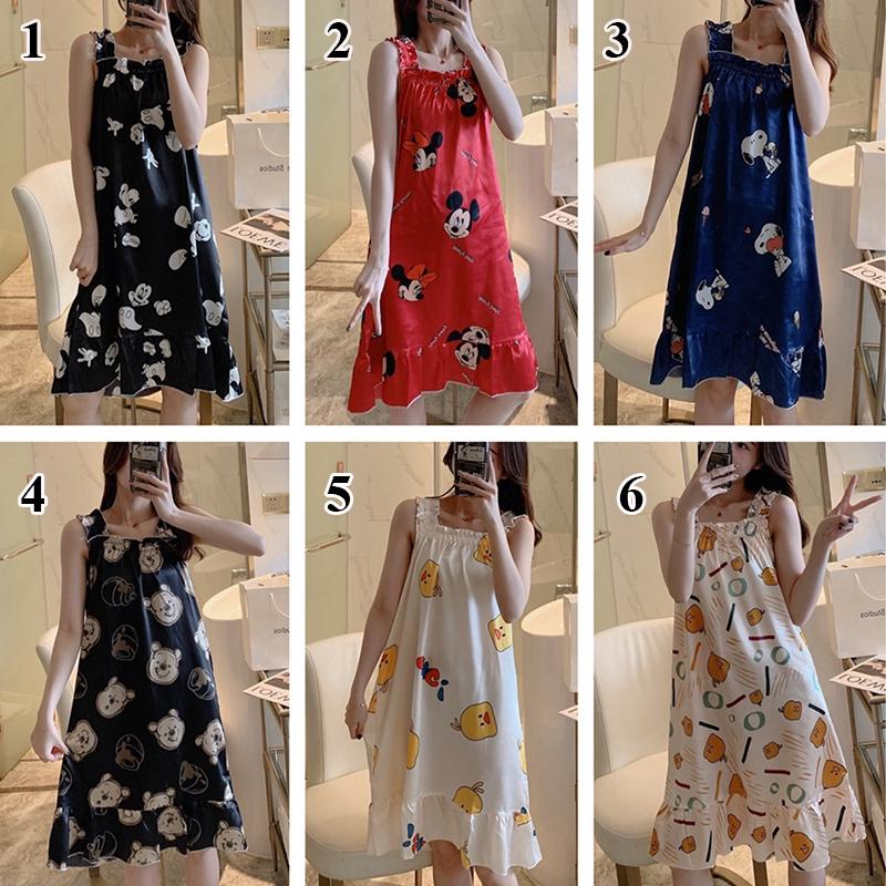 Đồ ngủ nữ mùa hè phiên bản Hàn Quốc của đồ ngủ váy ngắn tay nữ