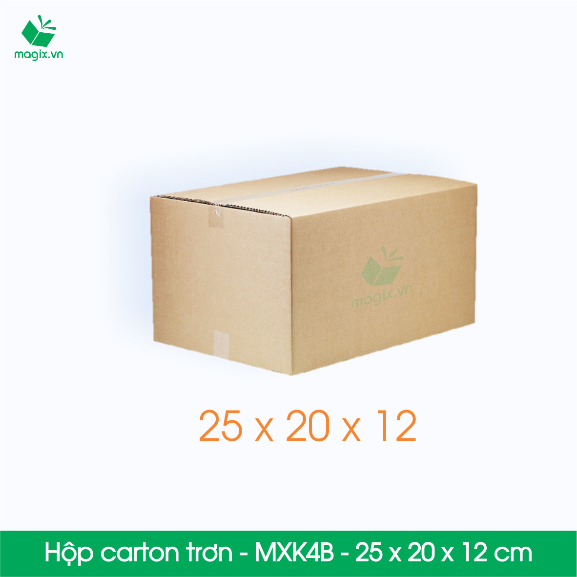 MXK4B - 25x20x12 cm - 20 Thùng hộp carton trơn đóng hàng