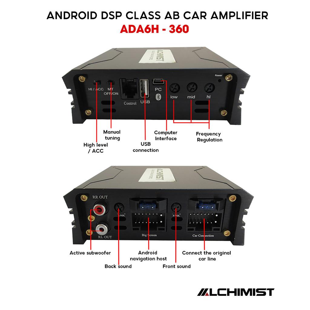 Car amplifier Android Alchimist ADA6H-360 features lossless Bluetooth 5.1 and professional app for frequency cutting