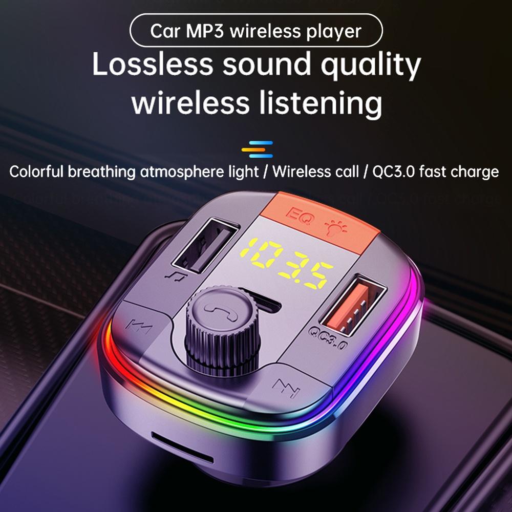 Tẩu sạc nhanh QC 3.0 hai cổng USB không dây với PD và máy nghe nhạc MP3 Bluetooth 5.0 cho xe hơi