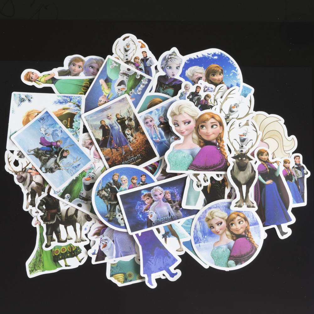 Elsa, Frozen Stickers set 30 ảnh có ép lụa "Giao mẫu ngẫu nhiên"