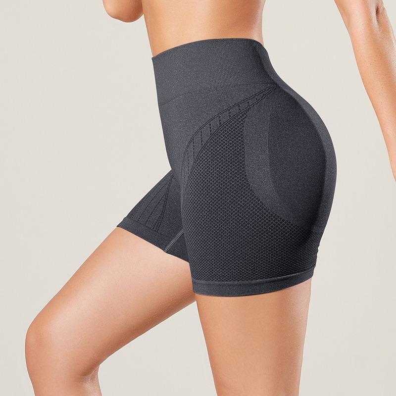 Tập luyện vòng eo cao yoga quần short thể thao quần short tập thể dục liền mạch phụ nữ cào mông chạy quần short thể thao quần legging Color: L Size: S