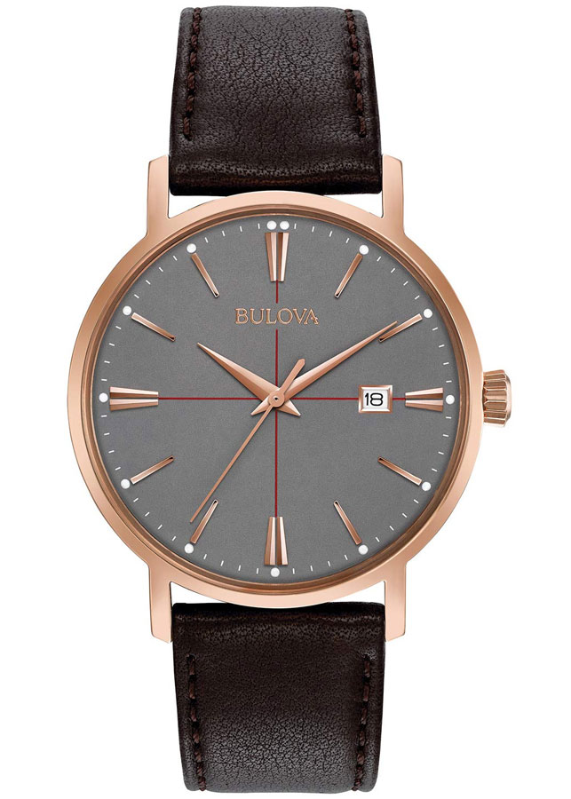 Đồng Hồ Nam Bulova Dây Da 97B154 - Mặt Xám