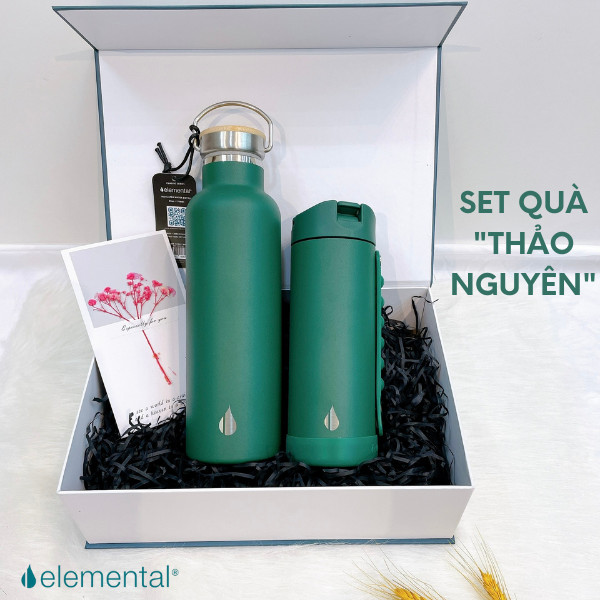 Bình giữ nhiệt Elemental, set quà Thảo Nguyên,quà tặng ý nghĩa dành tặng người thương