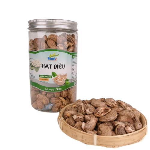 HẠT ĐIỀU CÒN VỎ LỤA NUNUTS ( 1 HŨ 500G, LOẠI 1, NGUYÊN HẠT )