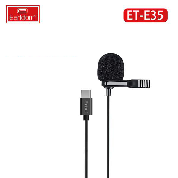 Mic Thu Âm Mini Cài Áo Chân Type C Dành Cho Điện Thoại Earldom ET-E35 - Hàng Chính Hãng