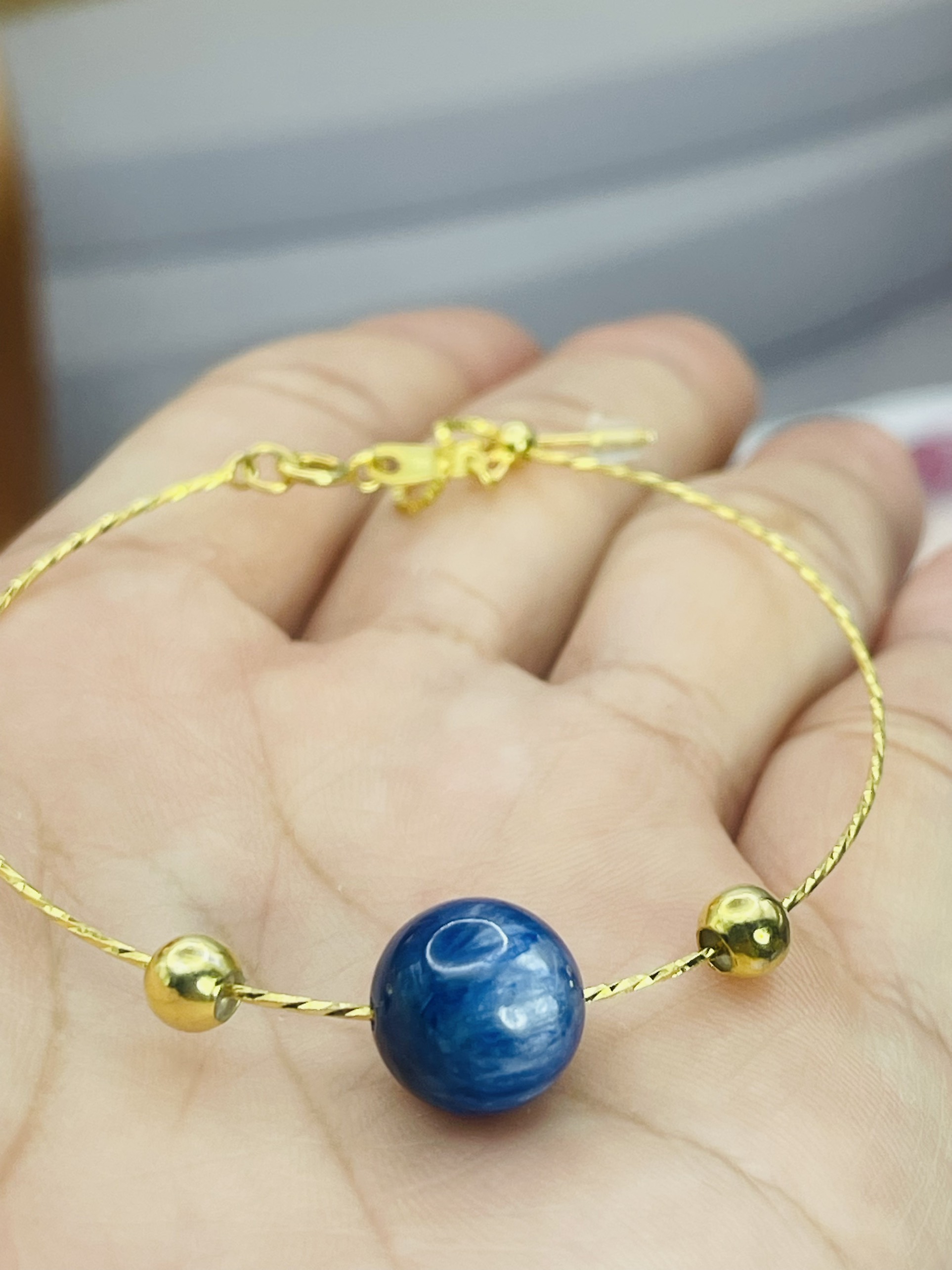 Kiềng tay Bạc 925 xi vàng Đá Ruby nước