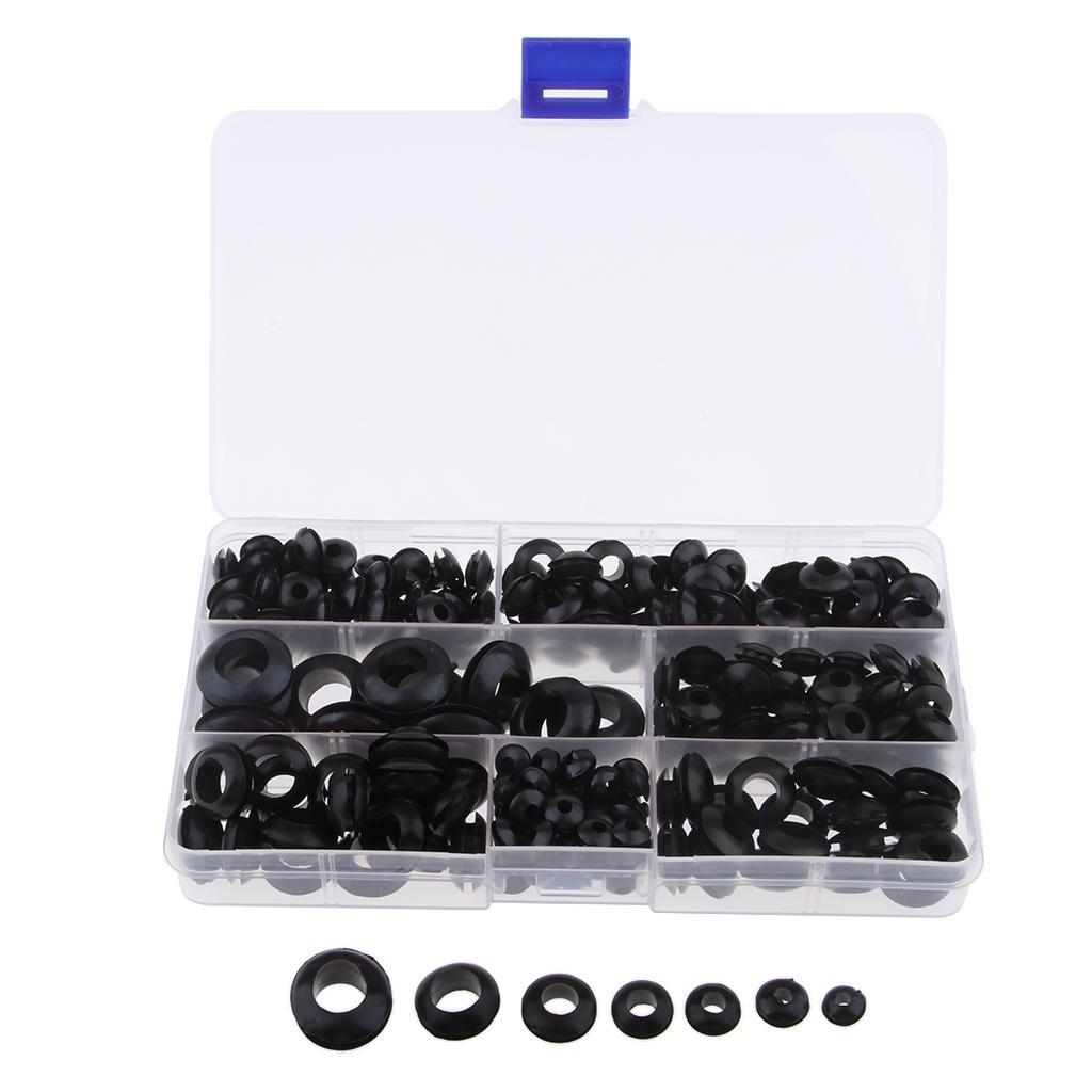260Pcs Rubber Grommet Assortment Electrical Gasket for Plug and Cable Kit