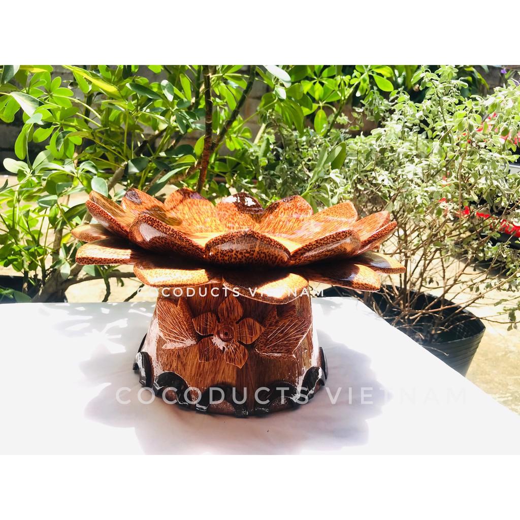 Dĩa trang trí gỗ dừa ghép loại nhỏ